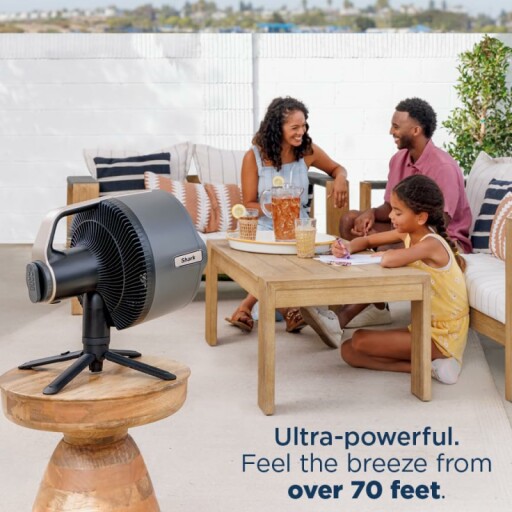 Shark FlexBreeze Pro Mist Fan showcasing its sleek design and misting capability.